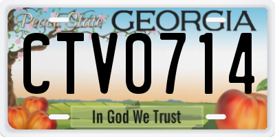 GA license plate CTV0714
