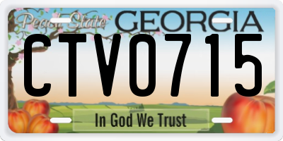GA license plate CTV0715