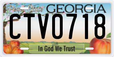 GA license plate CTV0718