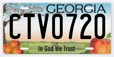 GA license plate CTV0720