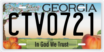 GA license plate CTV0721