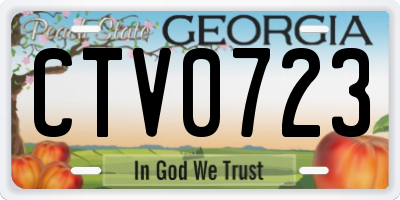 GA license plate CTV0723