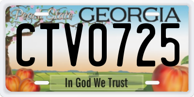 GA license plate CTV0725