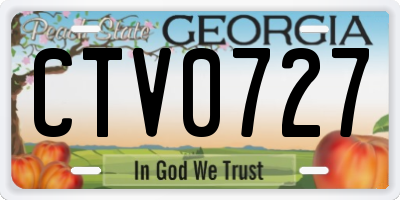 GA license plate CTV0727