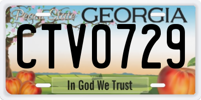 GA license plate CTV0729