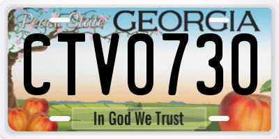 GA license plate CTV0730