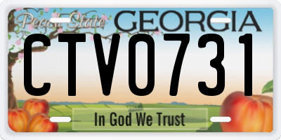 GA license plate CTV0731