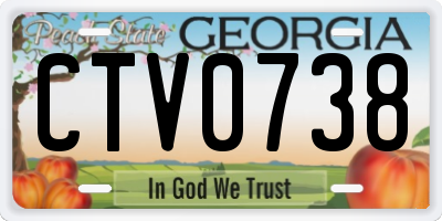 GA license plate CTV0738