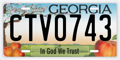 GA license plate CTV0743