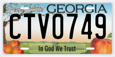 GA license plate CTV0749