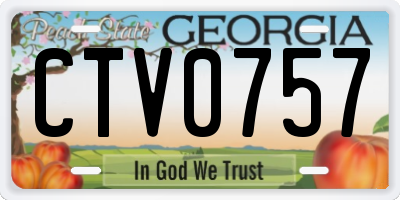 GA license plate CTV0757