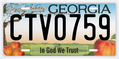 GA license plate CTV0759