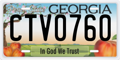 GA license plate CTV0760
