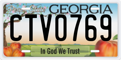 GA license plate CTV0769