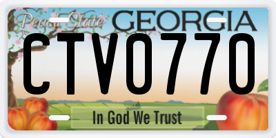 GA license plate CTV0770