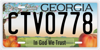 GA license plate CTV0778