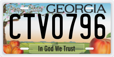 GA license plate CTV0796