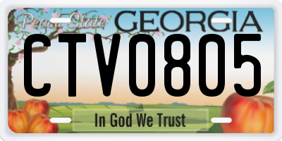 GA license plate CTV0805