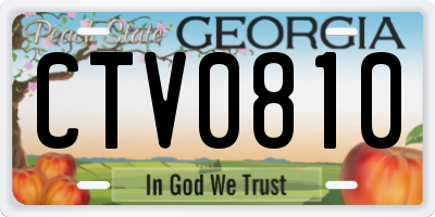 GA license plate CTV0810