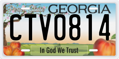 GA license plate CTV0814