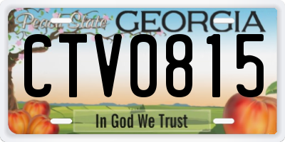 GA license plate CTV0815