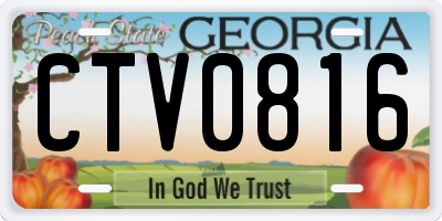 GA license plate CTV0816