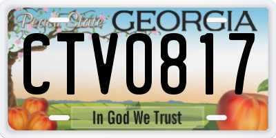 GA license plate CTV0817