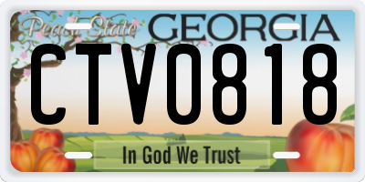 GA license plate CTV0818