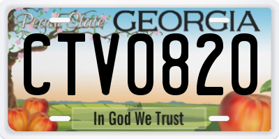 GA license plate CTV0820