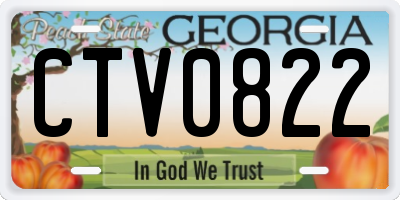 GA license plate CTV0822