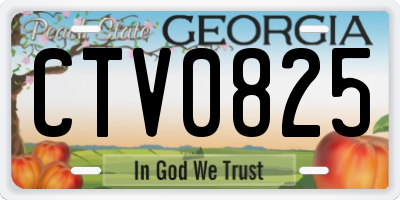 GA license plate CTV0825