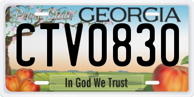 GA license plate CTV0830