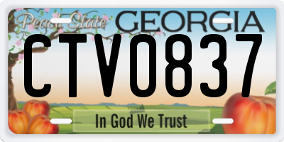 GA license plate CTV0837