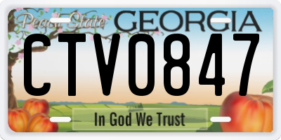 GA license plate CTV0847