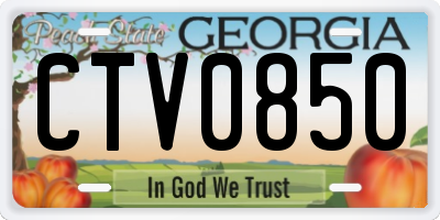 GA license plate CTV0850