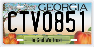 GA license plate CTV0851