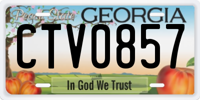 GA license plate CTV0857