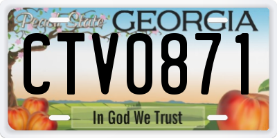 GA license plate CTV0871
