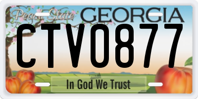 GA license plate CTV0877
