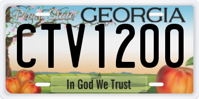 GA license plate CTV1200