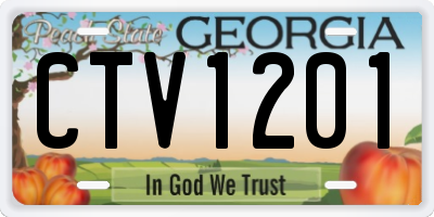 GA license plate CTV1201