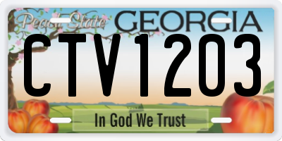 GA license plate CTV1203