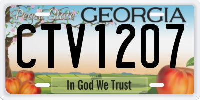 GA license plate CTV1207