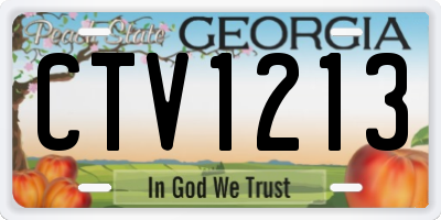 GA license plate CTV1213