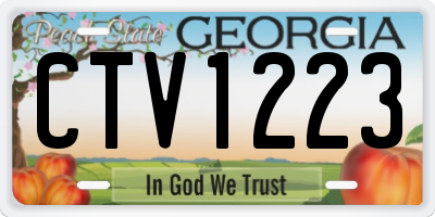 GA license plate CTV1223
