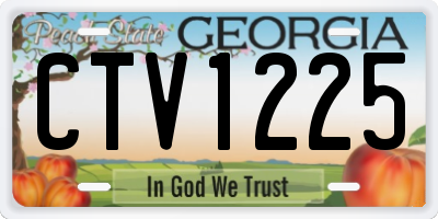 GA license plate CTV1225