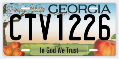 GA license plate CTV1226