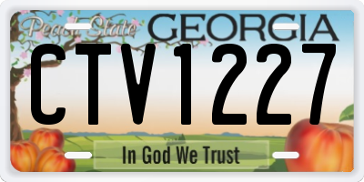 GA license plate CTV1227