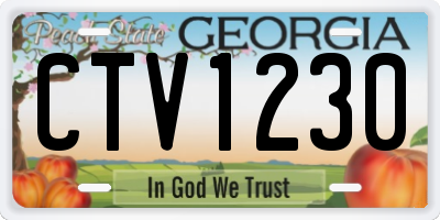 GA license plate CTV1230
