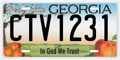 GA license plate CTV1231